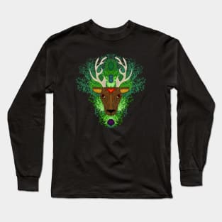 Spirit Guardian Elk with Nature Forest Elements Long Sleeve T-Shirt